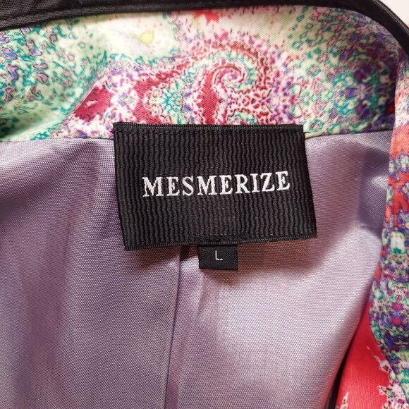 Mesmerize jacket woems L satin oriental formal colorful Party Bold mandarin fun - Picture 6 of 16